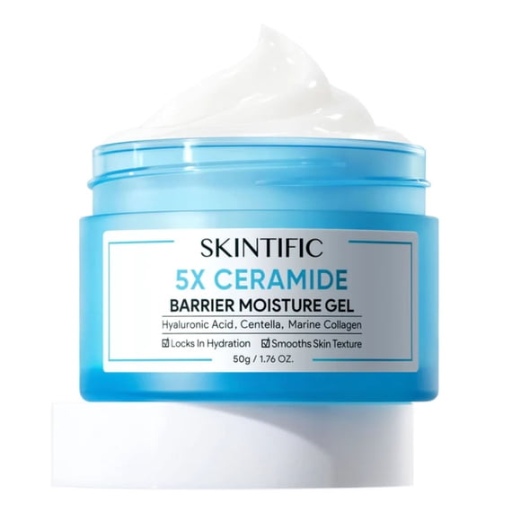 SKINTIFIC 5X Ceramide Barrier Moisture Gel, Face Moisturizing Cream for Day and Night - 50g / 1.76 FL. oz