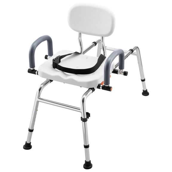 Sliding Shower Chair, 400 lbs Tub Transfer Bench for Bathtub with Swivel Seat, Shower Bench with Pivoting Arms and Backrest, Height & Width Adjustable for Handicap, Seniors, Elderly and Disabled