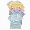 thumbnail image 4 of KPOPLK Girls Shirts Short Sleeve Soft Cotton T-Shirts Plain Tees Tops Clothes for Kids Summer Solid Tee Top Size 130,White, 4 of 7