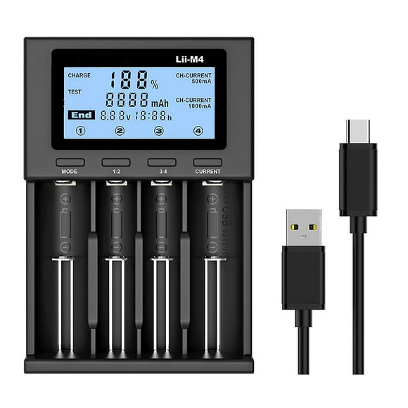 Li-ion 18650 Battery Charger Rechargeable 4slots For 18650 14500 Batteries