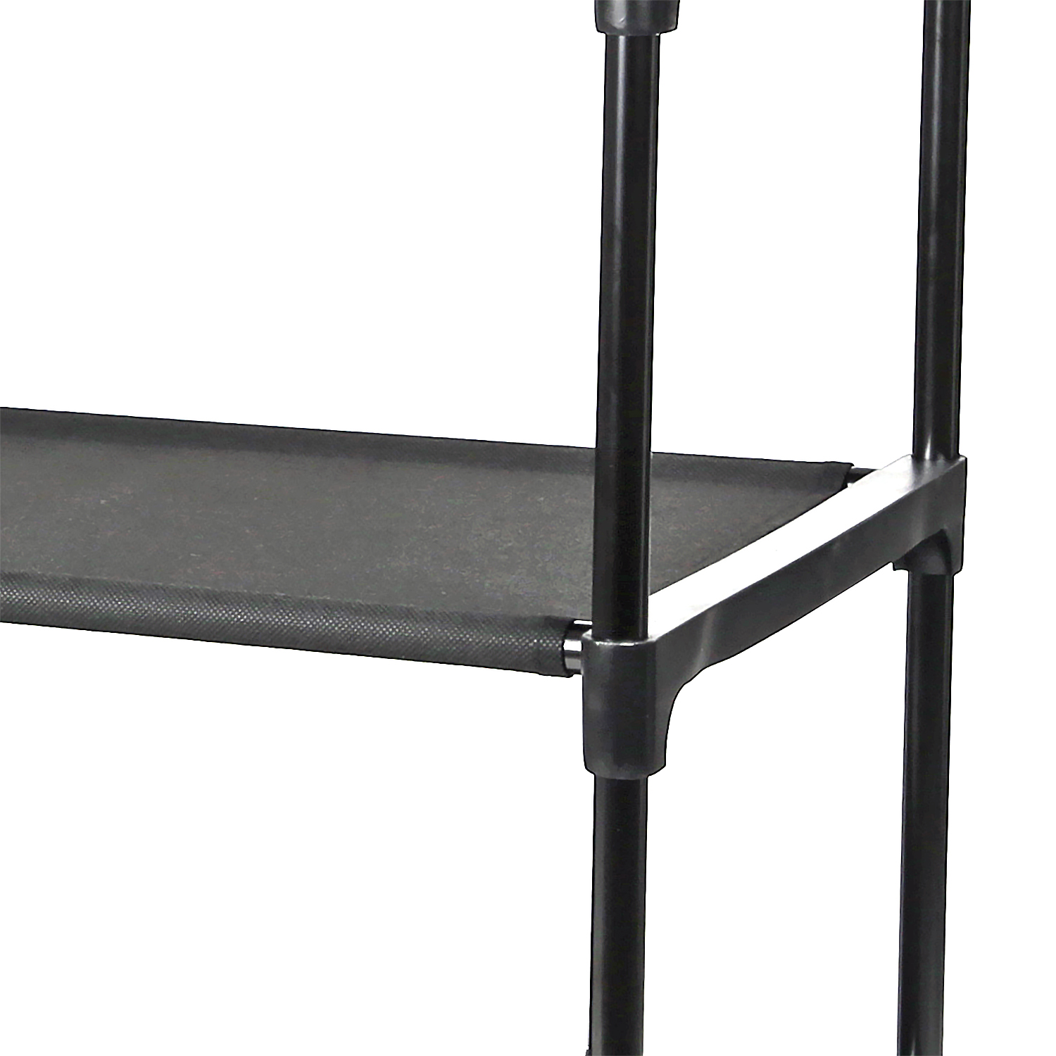 Mainstays 4-Shelf Closet Organizer with Fabric Bins, Black photo 3