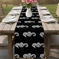 thumbnail image 4 of Ocean Seahorse Table Runner 90 Inches, Summer Nautical Coastal Textured Black Bed Runner Dresser Scarves Tabletop for Indoor Outdoor Parties/Ceremony/Banquet, 13" x 90", 4 of 9