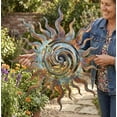 thumbnail image 5 of Colorful Metal Sun Wall Art, Spiral Wall Decor for Patio or Garden, 5 of 7