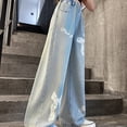thumbnail image 6 of JLMSPLWG Bootcut Denim Jeans for Girls Wide Leg Jean with Print Teen Girls Cute High Waist Pants Streetwear Tween Girls Gradient Color Denim Jeans Toddler Girl Clothes, 6 of 8