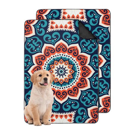Large 24 x35 Washable Pee Pads for Dogs Mandala Reusable Potty Pads with Non-Slip Backing for Crate Training and Floor Protection
