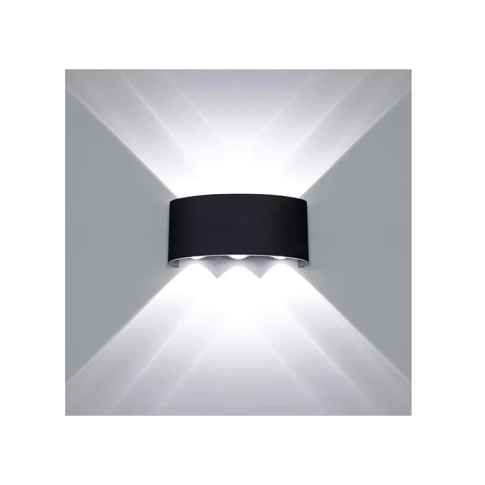 X2 Foco Led Aplique Pared 6 Leds Luz Fría/Cálida Exterior