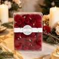 thumbnail image 4 of 42-Pack Velvet Christmas Ball Ornaments Set, Flocked Hanging Baubles, Assorted Sizes, Xmas Tree Holiday Decor, 4 of 8