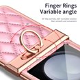 thumbnail image 3 of for Samsung Galaxy Z Flip 5 Case, Mantto Premium Elegant Patterned Leather Shockproof Cover with Ring Stand Holder Flip Folio Case with Hinge Protection for Samsung Z Flip 5, Pink, 3 of 7