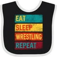 thumbnail image 3 of Inktastic Eat Sleep Wrestling Repeat Boys or Girls Baby Bib, 3 of 4