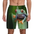 thumbnail image 2 of Picia Red-Eyed Tree Frog pattern Mens Swim Trunks with Compression Liner Stretch Beach Shorts Quick Dry with Zipper Pockets No-Chafing Board Shorts-XX-Large, 2 of 9