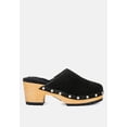 thumbnail image 2 of TULLEY Suede Clogs Mules in Black, 2 of 6