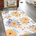 thumbnail image 2 of Area Rug for Living Room, Orange Watercolor Floral Non-Slip Indoor Large Carpet for Bedroom/Dining Room, Spring Flower Abstract Art Washable Low-Profile Rectangle Floor Mat Runner Rugs - 2.7 x 5 Ft, 2 of 8