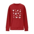thumbnail image 5 of Wowcloth Woman's Crewneck Sweatshirt with Heart Design, Round Neck Loose Fit Long Sleeve for Casual and Daily Wear, 5 of 5