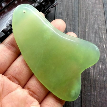 Best Jade Gua Sha Scraping Massage Tool - High Quality Hand Made Jade Guasha Board - Great Tools for SPA Acupuncture Therapy Trigger Point Treatment on (Best Treatment For Broken Veins On Face)