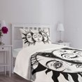 thumbnail image 3 of Ambesonne Moon Quilted Bedspread Set 2 Pcs, Monochrome Sun and Moon, Twin Size, Black White, 3 of 5