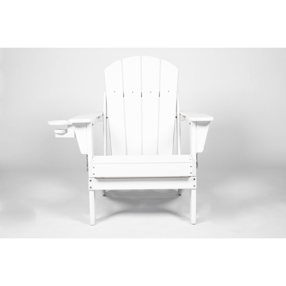 Newboti Furniture Folding Adirondack Chair with Side Table, 3-Piece Adirondack Chair Set, White (2 Chairs and 1 Table) BN.5351