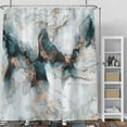 thumbnail image 2 of Baocicoo Green White Marble Shower Curtain Modern Abstract Shower Curtain Luxury Texture Bathroom Decor Modern Hostel Hotel Bathtub Waterproof Polyester Shower Curtain with Hooks 72x84 Inches, 2 of 6