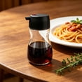 thumbnail image 5 of Glass seasoning bottles, condiment dispensers, Japanese-style 4-piece set, 2 color lids, clear glass kitchen storage, press spout, 4.09x2.36in, for oil vinegar soy sauce, 5 of 6