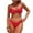 #342-Red, variant on V Neck Suspender Bikini Set for Women, High Cut Split Swimsuit with Removable Bra, Ideal for Summer Vacations and Water Fun Gift