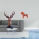 thumbnail image 2 of Juego de figuras de cabeza de ciervo, estatua decorativa de animal, artesanía, adorno de caballo Dalecarlian, construcción de resina y madera, adecuad, 2 of 8