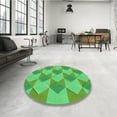 thumbnail image 4 of Ahgly Company Machine Washable Indoor Square Transitional Neon Green Area Rugs, 8' Square, 4 of 7