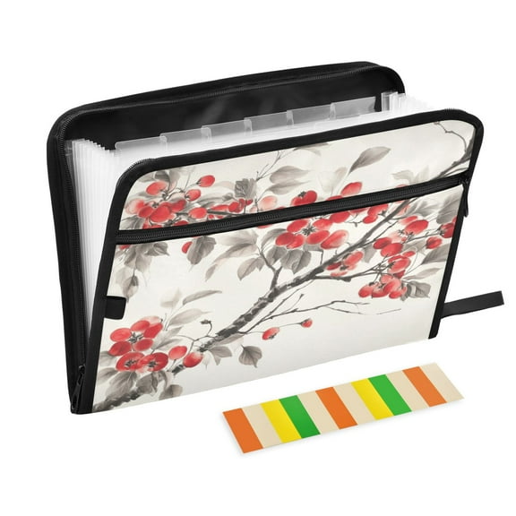 WOBOGO Malus Spectabilis Expanding File Folder Letter Size Accordion Filing Organizer 13 Pocket Separate Organ Pocket