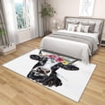 thumbnail image 4 of 3x5 Rug, Cow Door Mat Washable Non Slip Soft for Entryway, Floral Cattle Rug, Farmhouse Animal Carpet, Cow Home Decor & Gifts, 4 of 7