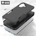 thumbnail image 4 of Allytechgroup Compatible for Apple iPhone 16, Rugged Shockproof Military Grade Protection Dual Layers Hard PC TPU Phone Case for iPhone 16, Black, 4 of 5