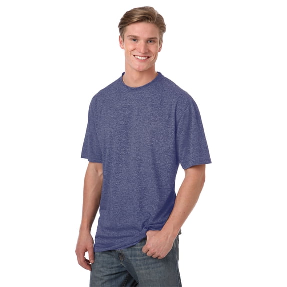 BlueGeneration Men's Heathered Wicking Tee - Heather Navy 6 Extra Large Solid