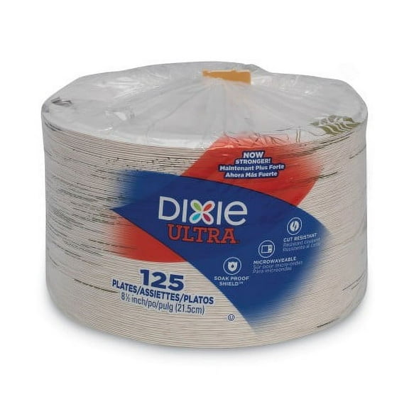 New Dixie Ultra Pathways Soak Proof Shield Heavyweight Paper Plates, 8 1/2", 125/Pack,Each