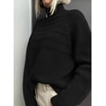 thumbnail image 3 of Suéter PRETTYGARDEN de Punto Grueso con Cuello Alto Negro M, 3 of 6