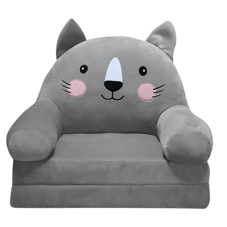 naioewe Plush Foldable Kids Sofa, Cute Cartoon Cushion Back Office Chair  Cushion Sofa Home Decoration Cushion Lumbar Support, Blue 