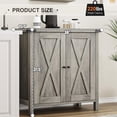 thumbnail image 4 of Ensemble d'Armoires de Rangement Style Ferme pour Entrée – Buffet Bahut Rustique Gris 2 Pcs avec Tablettes Ajustables et 2 Portes – Console Polyvalente pour l'Organisation du Salon, de la Salle à Manger, de la Cuisine Ou du Couloir, Gris, 4 of 8
