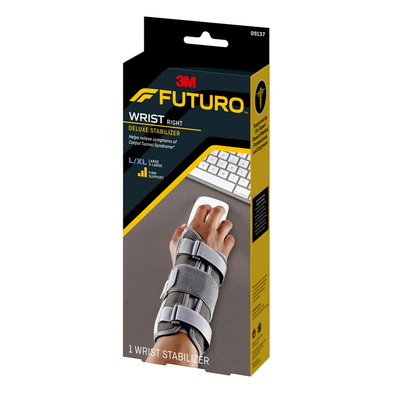 FUTURO Deluxe Wrist Stabilizer, L/XL, Right Hand, Firm Stabilizing Support  