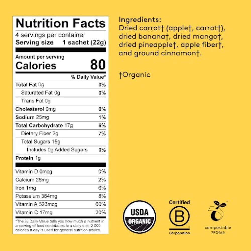 Kencko Yellows Organic Instant Fruit & Veggie Smoothies, Drink Mix, .78 oz, 4 Pack