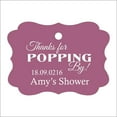 thumbnail image 1 of 100 PCS Personalized Baby Shower Favors Tags Custom Quote Thank You For Popping By Baby Shower Gift Hang Tags, 1 of 1
