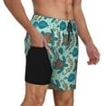 thumbnail image 2 of Naloa Turtles And Seahorses Print Men Swim Trunks with Compression Liner ,Board Shorts,Men's Swim Shorts with Drawstring and Elastic Waistband-X-Large, 2 of 6