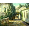 thumbnail image 2 of Obuchovsky, Yury 14x12 Gold Ornate Wood Framed with Double Matting Museum Art Print Titled - Courtyard, 2 of 4