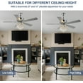 thumbnail image 5 of 52In Crystal Ceiling Fan with Lights,Modern Modern Indoor Fandelier Fan Light with 3 Speed, Black 5 Blades Reversible Fan Ceiling for Living Room,Dining Room, 5 of 19