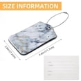 thumbnail image 5 of Square PU Leather 2 Pack Travel Tag - Bag Tag - Suitcase Tag with Privacy Cover and Stainless Steel Ring - Suitable for Travel, Backpack, and Handbag Marble Texture, 5 of 7
