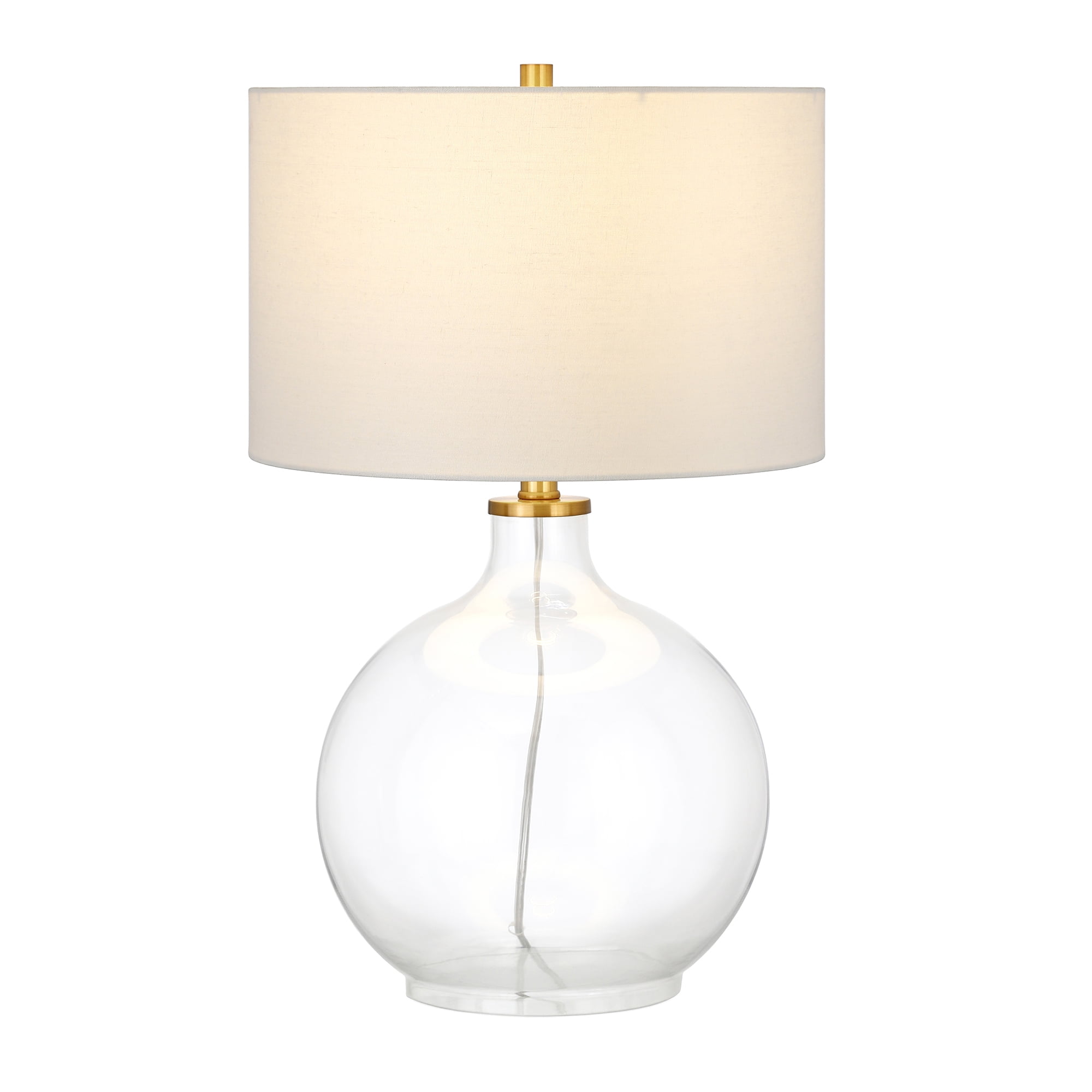 Evelyn&Zoe Modern Transitional Round Glass Table Lamp