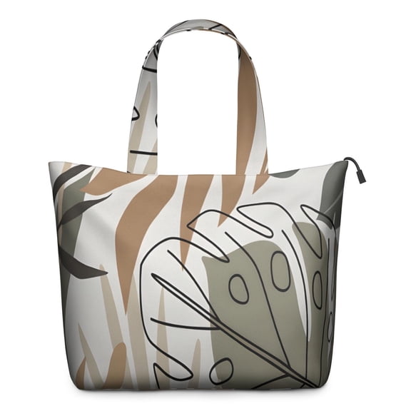 Brown Boho Plant Pattern Travel Tote Bags for Women Carry On,Large Weekender Bags for Women Travel,Multi Functional Duffle Bag for Work,Shopping,Sports
