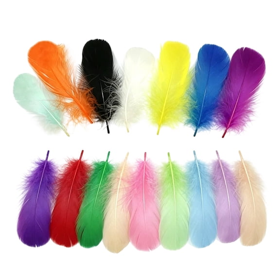 100 Pcs Feathers Assorted Colors, Natural Craft Feather Nulk for DIY Craft Projects, Colorful Handmade Craft Supplies Feathers for Wedding Decor, Pillow Stuffing, and Home Decoration, 3.14-4.72 inch