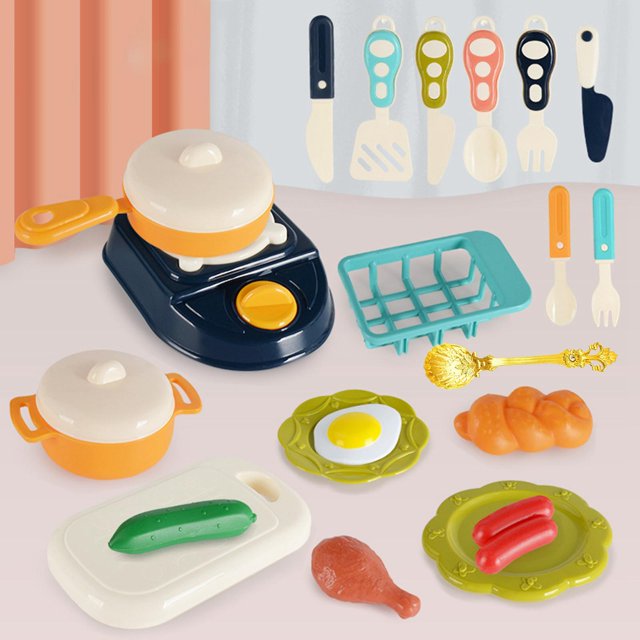 Juego de Simulación de Juguete de Comida de Juego de Cocina de 23 Piezas para Regalos de Preescolar Baoblaze Juego de simulación