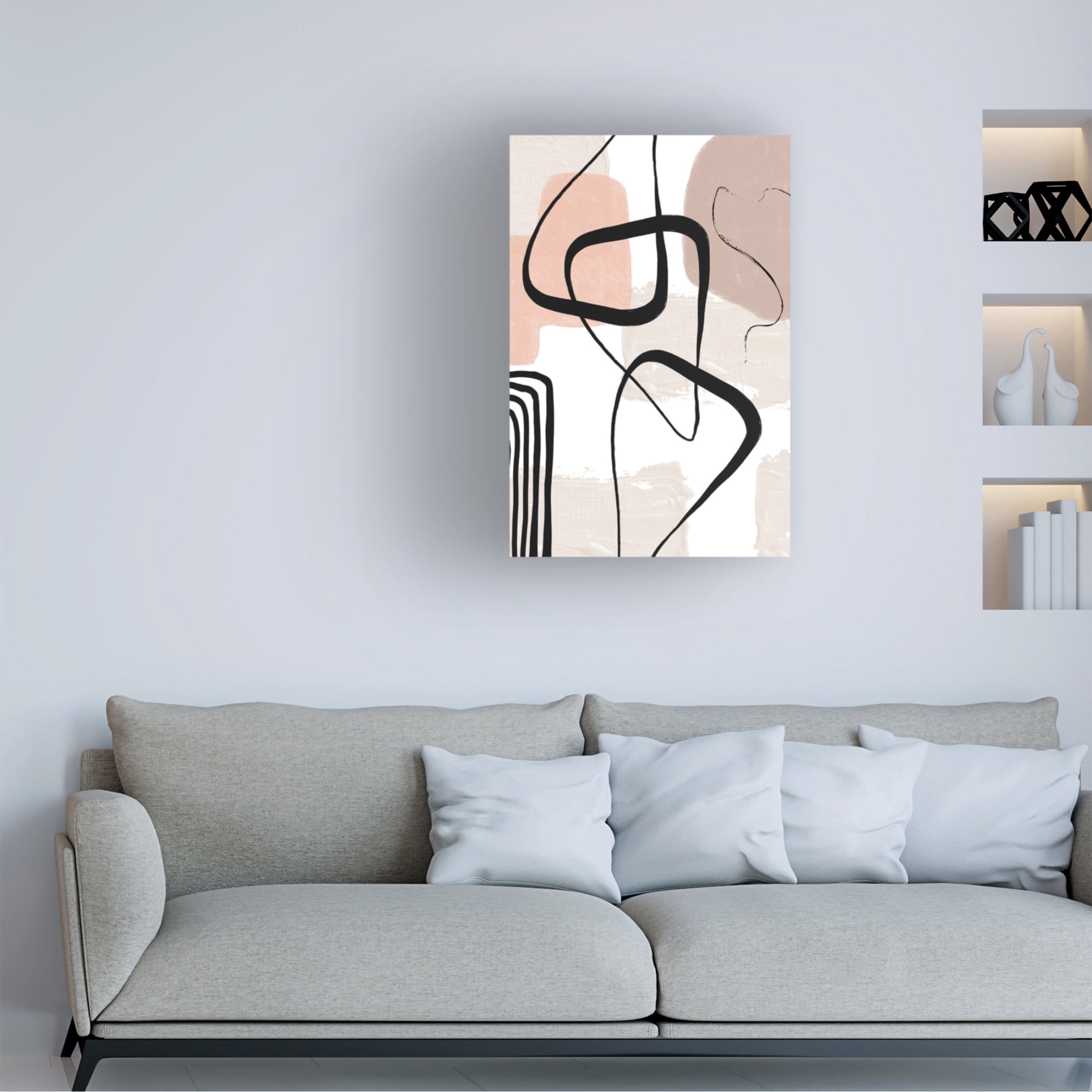Trademark Fine Art Sally Ann Moss Smooth Shapes 1 Canvas Wall Art