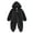 Black, variant on Baby Romper Winter Boy Girl Solid Fleece Zipper Fold-over Mitten Footie Hooded Jumpsuit Outerwear Fall Spring Newborn Baby Jumpsuit