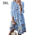 thumbnail image 1 of Vestido estampado vintage Jumpingount para Mujer Azul cielo 3XL, 1 of 5