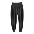 thumbnail image 4 of Capri Pants for Women Solid Plus Size Harem Joggers High Waist Yoga 7/8 Casual Womens Pants Black L, 4 of 5
