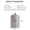 thumbnail image 2 of TOMSHOO 260ml Titanium Hip Flask Outdoor Wine Pot Portable Flagon with Cap, 2 of 8
