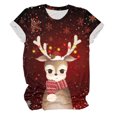 thumbnail image 5 of Drie Short Sleeve Casual Tops Trendy Solid Loose Fit Tshirt Christmas Tshirts for Women Red,M, 5 of 5